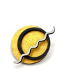 Broche design en bois peint Broche design en bois peint