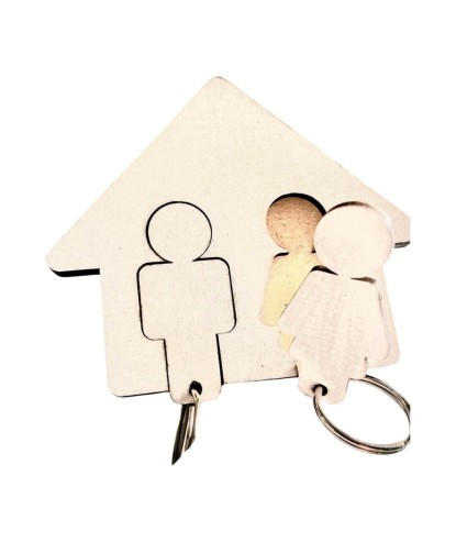 Porte clef duo bois