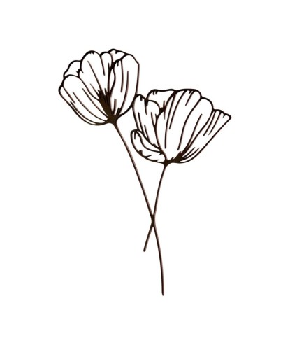 Décoration Murale en Bois Peint - Fleurs Élégantes