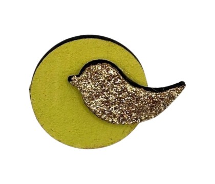 Broche en bois Clair de lune