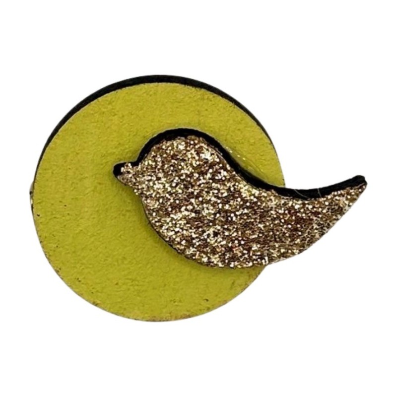 Broche en bois Clair de lune Broche en bois Clair de lune