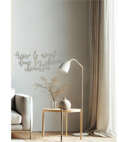 Décoration murale en bois naturel - Avoir le moral